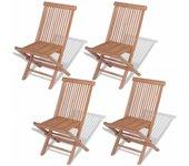 Conjunto 4 Silla Jardin VIDAXL Marrón Teca