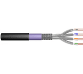 DIGITUS Cable de instalación en seco para exterior cat.7, S/FTP, Fca, AWG 23/1, PE, 50m, negro