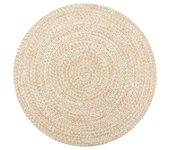 Alfombra Craft Blanco y Yute Natural 90 cm