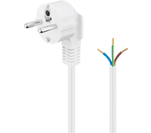 CABLEPELADO Cable alimentación CEE7 | Enchufe Schuko a bornes | Sección 1 mm² | H05VV-F | Apto para enchufes, regletas, Fuentes de alimentación, portalámparas | Blanco | 3 Metros