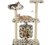 Árbol para Gatos y Rascadores Sisal 95 cm Patas Beige Impreso