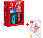 Nintendo Consola Nintendo Switch OLED Neon, Mandos Rojo / Azul Neon + Juego Another Code Recollection - (Versión ES)