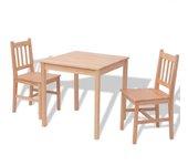 Conjunto de comedor 3 piezas madera de pino