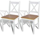 Conjunto 2 Silla de comedor VIDAXL Blanco Madera