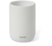 TATAY Soft - Vaso Porta Cepillos de Baño en Cerámica con Tacto Suave. Blanco