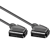 CABLEPELADO Cable Euroconector Macho a Macho | Cable SCART | Cable de 21 Pines Macho | Cable Scart Euroconector | Diámetro 7 mm | Negro | 3 Metros