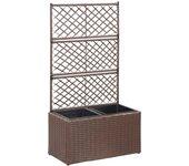 Cama elevada Trellis 2 jarrones 58x30x107 cm Polyrattan Brown