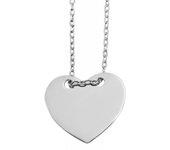 Collar Corazón en Plata de Ley 925 Bañado en Rodio