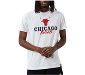 Camiseta de Hombre NEW ERA Corta Nba Chicago Bulls Script Blanco (L)