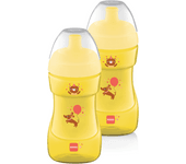 MAM Pack de 2 Vasos Sports Cup de Aprendizaje, 12+ meses, 330Ml, Autoesterilizable, 2 Unidades, Color Neutro