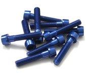 TORNILLOS ALU7075T6 M5X25 AZUL ANODIZADO (10UNI)