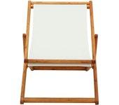 Silla de exterior VIDAXL Blanco Tela (60x127x95)