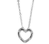 Collar Corazón en Plata de Ley 925 Clarissa Sin Cadena con Circonias Bañado en Rodio