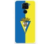 Funda para Xiaomi Redmi Note 9 del Cádiz Escudo Fondo Bicolor - Licencia Oficial