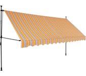 Toldo retráctil manual con led amarillo y azul 350 cm