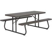 Mesa LIFETIME Picnic con bancos (183x76 cm)