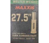 MAXXIS Welter Weight  Cámara 27.5x1.75-2.40 Válvula Schrader 48mm - 0,80 mm de espesor de pared Resistente a perforaciones Válvulas Schrader Medida:27.5x1.75/2.40 : 44/61-584