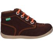 Botines de Niña y Niño KICKERS 653097 BONZIP-2 92 MARRON FONCE ORANGE