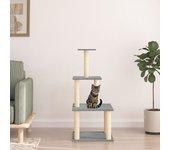 Árbol para gatos con arañazos en sisal gris claro 111 cm