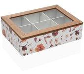 Caja para Infusiones VERSA Pétalos Madera 17 x 7 x 24 cm