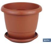 MACETA MARRON MODELO GARDENIA 30X25+ PLATO 24 CM