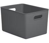 TATAY Baobab - Caja Organizadora Rectangular 22L Plástico PP05. Gris Antracita