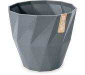 ARECA Quartz - Maceta Redonda Decorativa 19 cm con Textura Gris