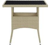 Mesa de jardín VIDAXL Beige Poli Ratán (80x80x75 cm)