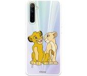 Funda para Realme 6 Oficial de Disney Simba y Nala Silueta - El Rey Leon