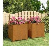 Cajas de Flores con 2 piezas Rust 42x40x43 cm Maple Corten