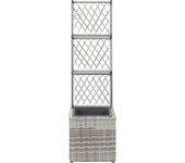 Puss cama levantada 1 florero 30x30x107cm Polyrattan gris