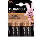 DURACELL Plus AA, Pilas Alcalinas (paquete de 4) 1.5 Voltios LR6