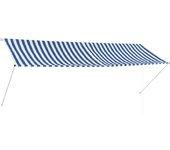 vidaXL TOLDO RETRÁCTIL 350X150 CM AZUL Y BLANCO