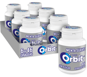 Orbit White, Chicles Sin Azúcar Sabor Menta Suave, Fresco, Intenso y de Larga Duración, Formato Gragea, 6 Botes x  46 Unidades