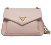 Mujer Bolsa de hombro Guess Laryn cuero rosa claro correa de hombro