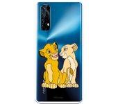 Funda para Realme 7 Oficial de Disney Simba y Nala Silueta - El Rey Leon