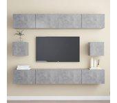 Conjunto 6 de muebles de salón VIDAXL gris hormigón