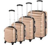 Conjunto de 4 Maletas de Viaje TECTAKE Abs Dorado (35x22x48cm/40x25x56cm/45x29x6cm - 25L/45L/106L)