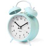 Reloj Despertador Retro Menta y Blanco