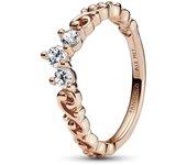 Pandora Moments Anillo recubierto en oro rosa Tiara Real Remolino 182232C01 , para Mujer