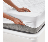 Protector de colchón antiácaros acolchado e impermeable blanco para cama de 105 cm