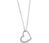 Collar Corazón en Plata de Ley 925 Bañado en Rodio 42.5 Cm