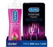 Durex Anillo Vibrador Intense Orgasmic Diablillo Estimulador Clítoris + Massage 2 en 1 Gel de Masaje Erótico con Aloe Vera