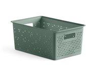 TATAY Bohol - Caja Organizadora Rectangular 4L Plástico Reciclado. Verde Sage