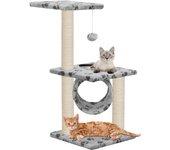 Árbol para Gatos y Rascadores Sisal 65 cm Patas Impresas Gris