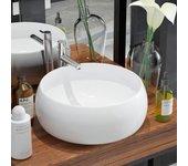 Lavabo Redondo De Cerámica 40x15 Cm Blanco