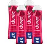 Durex - Lote Set 4x Lubricantes Sabor Cherry 50ml, Dulce y Placentero, Sexo Seguro