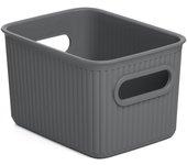 TATAY Baobab - Caja Organizadora Rectangular 1.5L Plástico PP05. Gris Antracita