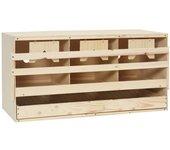 vidaXL Ponedero para gallinas 3 compartimentos madera pino 72x33x38 cm