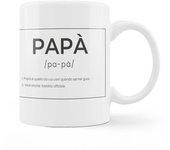 Fisura – Taza blanca con mensaje. Taza con definición padre, madre y abuelos. Taza de desayuno para regalar. Regalo original para padres. 350 ml. Variedad de modelos e idiomas.